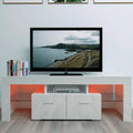 Zimtown TV Stand with High Gloss LED Lights, Media TV Console Table Storage Cabinet Drawers,Entertainment Stand Shelves