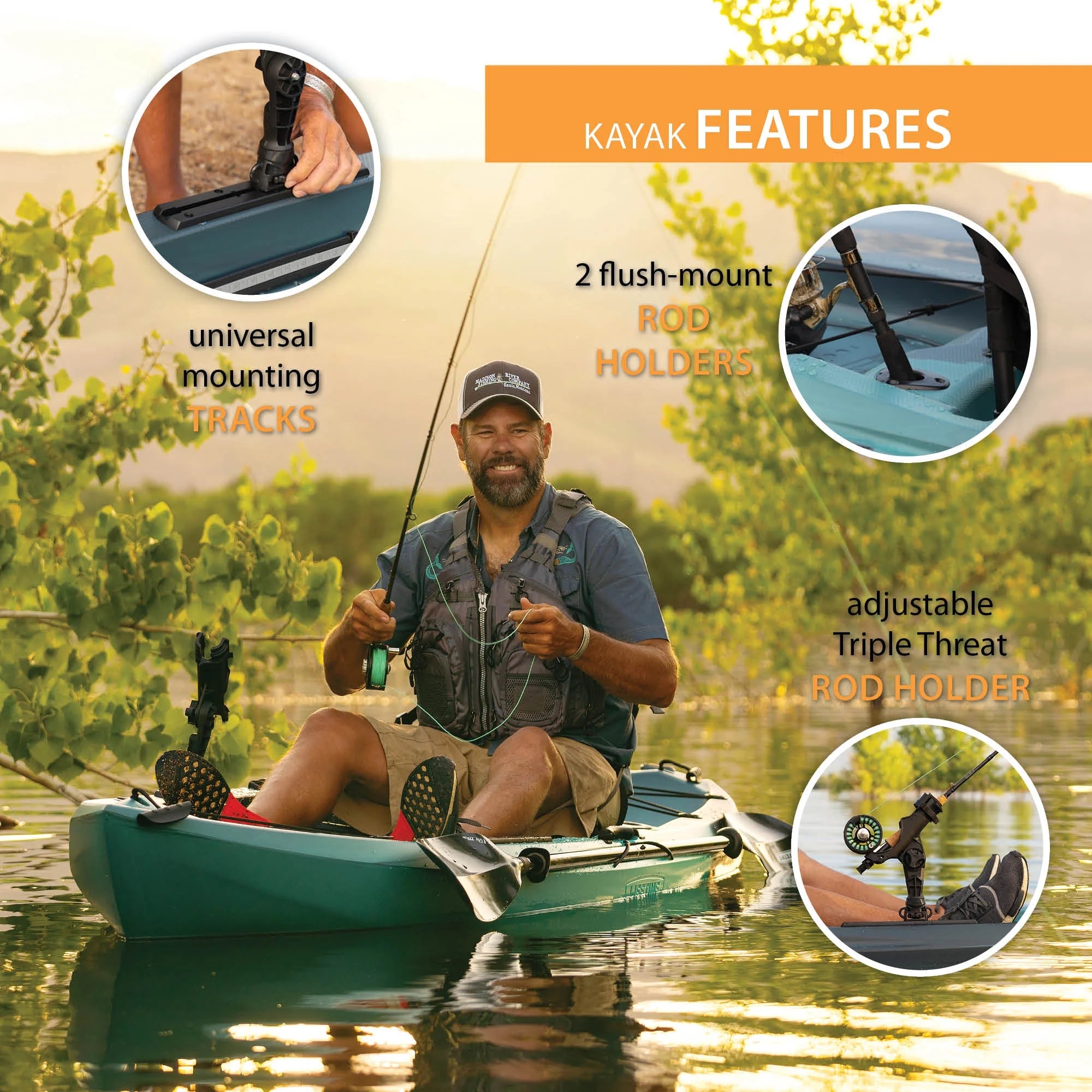 Lifetime Tamarack Pro 123 inch Sit-On-Top Kayak, Lightning Fusion (90995)