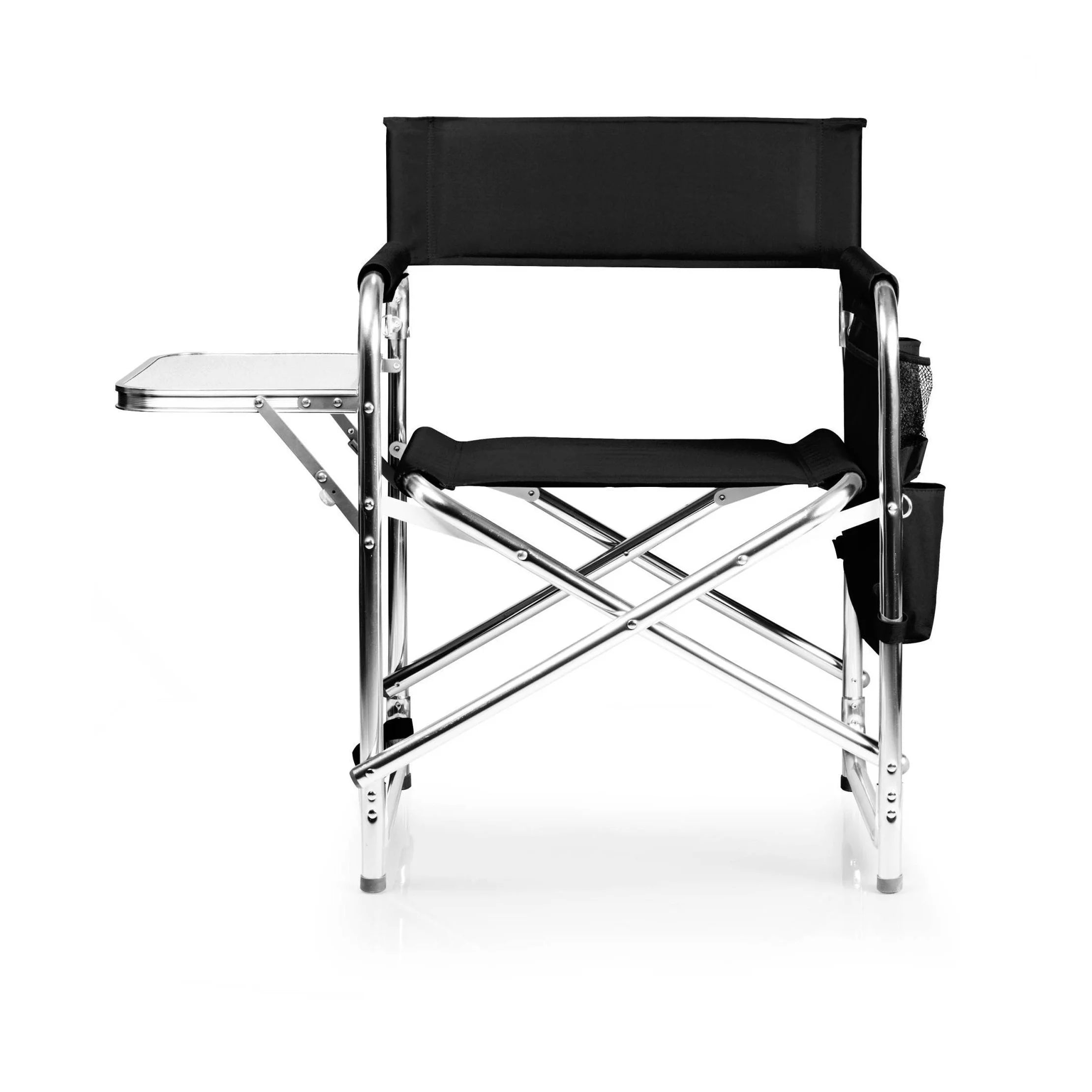 Sports Chair with Table and Pockets - Black