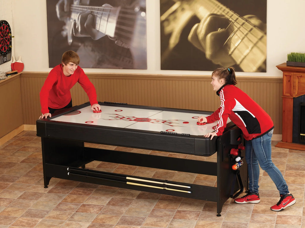 Fat Cat Pockey 7' 2-in-1 Billiards and Air Hockey Game Table