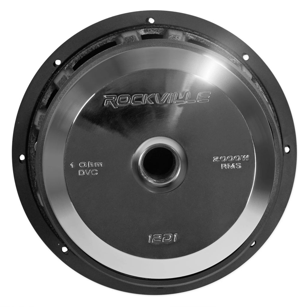 (2) Rockville Destroyer 12D1 12" Competition Car Subwoofers+Box+Mono Amplifier