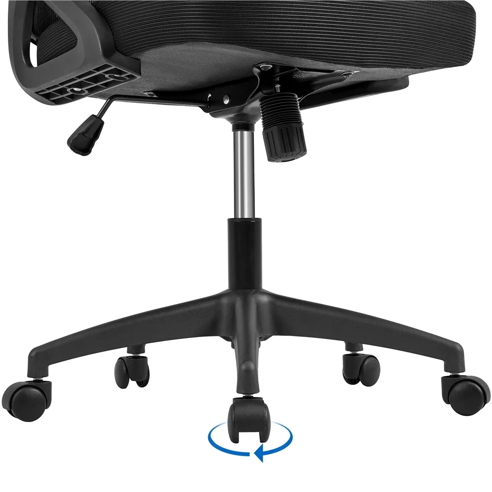 Topeakmart High Back Ergonomic Mesh Office Chair with 90° Flip-up Armrest, White/Black