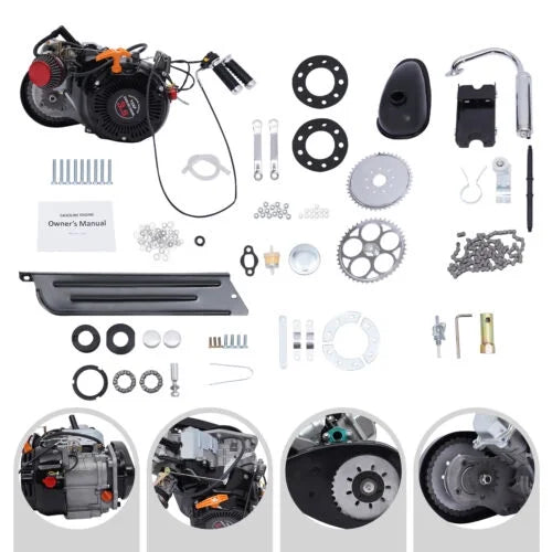 100cc 4-Stroke Gas Motorized Motorized Bicycle Kit Bike Engine Single Cylinder