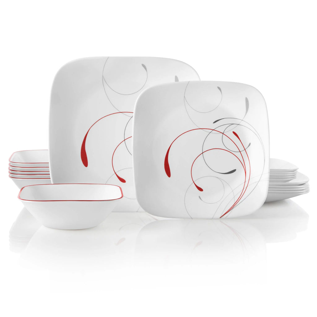 Corelle Splendor Square 18-piece Dinnerware Set, Service for 6
