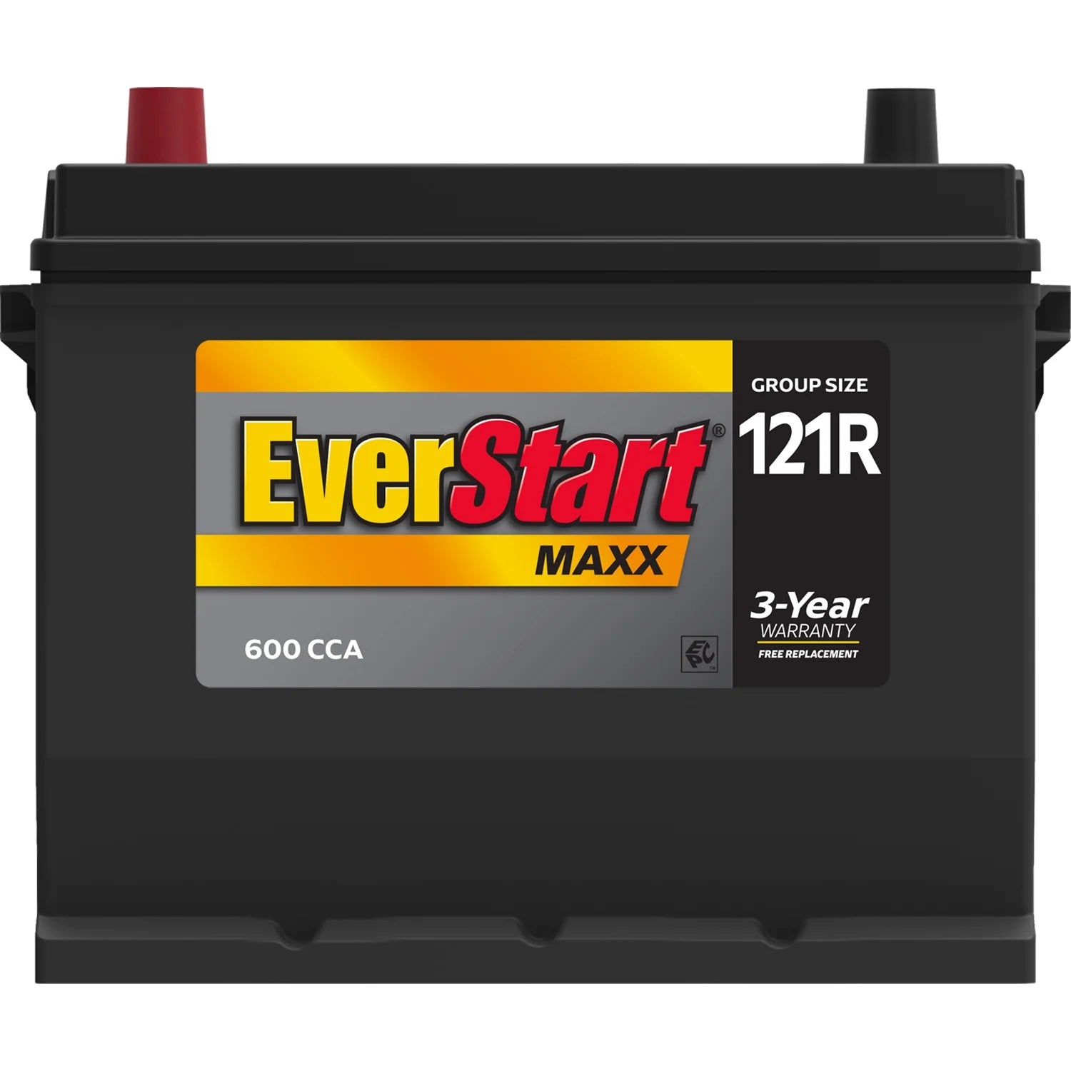 EverStart Maxx Lead Acid Automotive Battery, Group Size 121R 12 Volt, 600 CCA