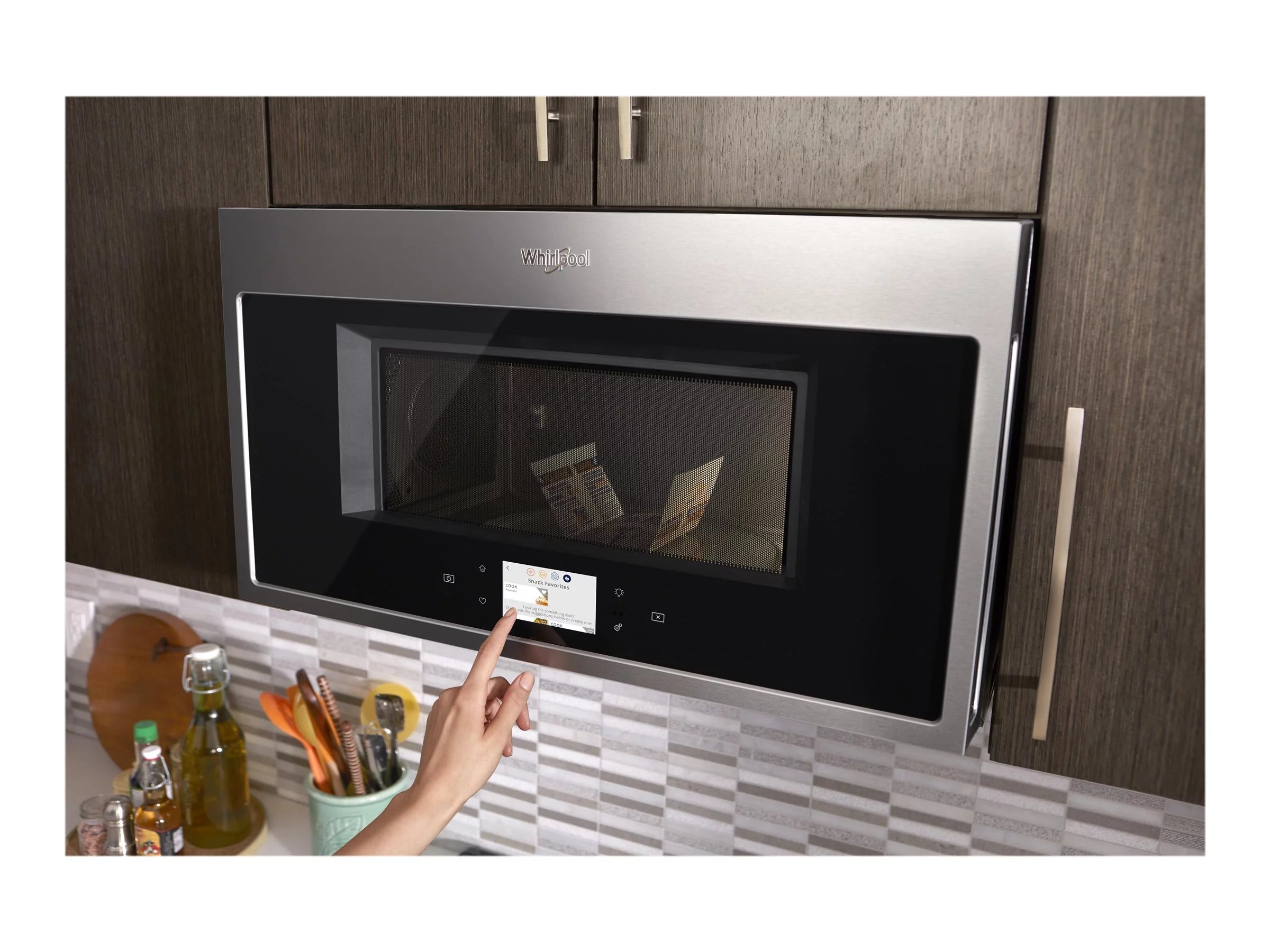 Whirlpool WMHA9019HZ - Microwave oven with convection - over-range - 1.9 cu. ft - 1100 W - stainless steel with built-in exhaust system