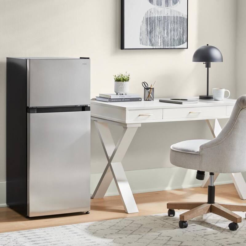 4.5 cu. ft. 2-Door Mini Refrigerator in Platinum Steel with Freezer