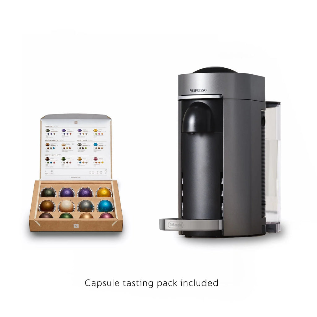 Nespresso Vertuo Plus Deluxe Coffee & Espresso Machine by De'Longhi with Aerocinno, Titan