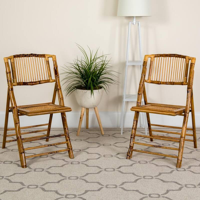 Bamboo Wood Folding Chair (4-Pack)