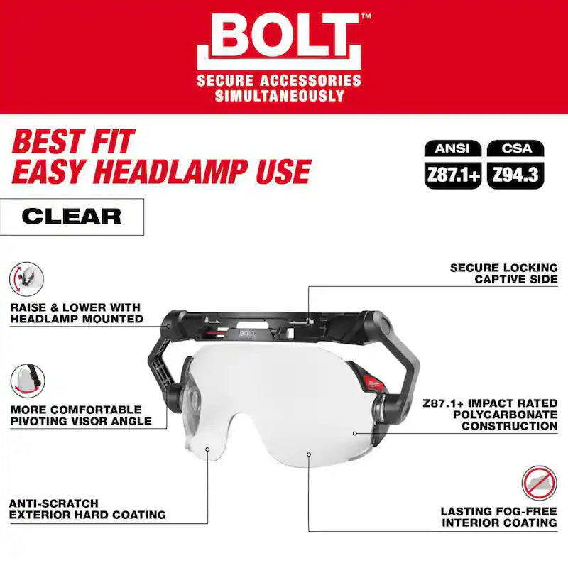 BOLT Clear Dual Coat Lens Eye Visor