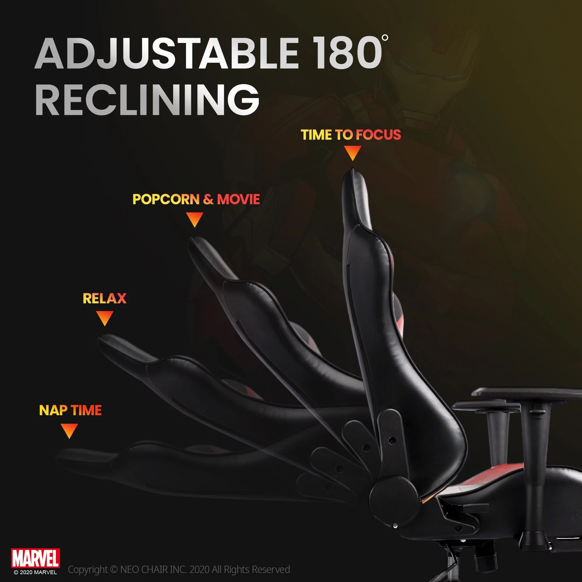 Neo Chair MARVEL Prime Series Ergonomic High-Back Gaming Chair, Captain America