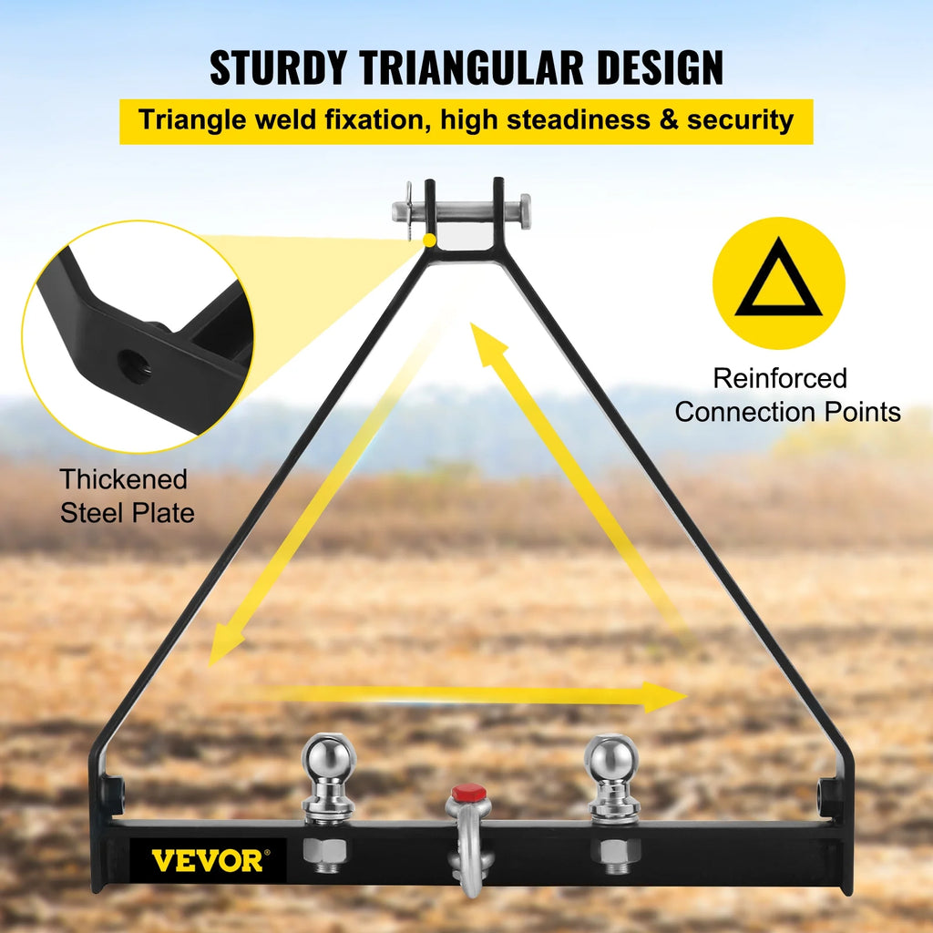 VEVOR 3 Point BX Trailer Hitch, 8000lbs Capacity Compact Tractor Drawbar, 25"Length Fits Category 1 Tractors Trailers