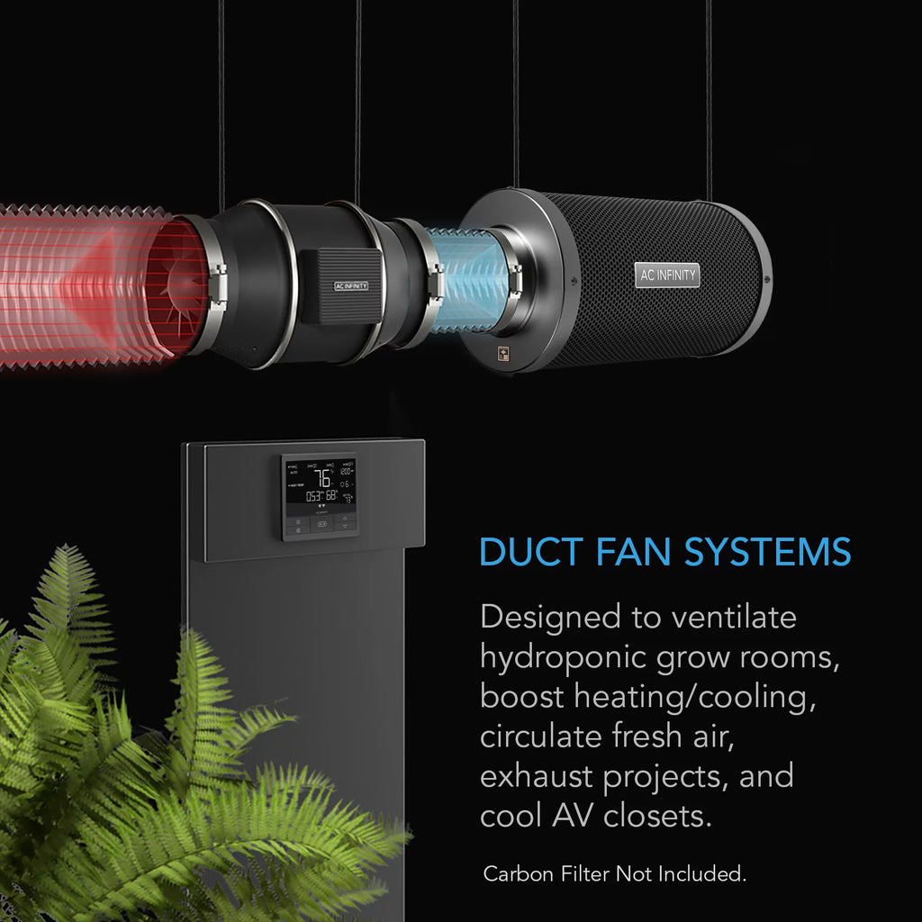 AC Infinity CLOUDLINE PRO T8, Quiet 8” Inline Duct Fan with Temperature Humidity VPD Controller, WiFi Integrated App Control - Ventilation Exhaust Fan for Heating Cooling, Grow Tents, Hydroponics