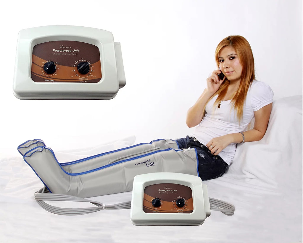 POWERPRESS RECOVERY UNIT Compression Leg Massage System w/X-Large Full Leg Complete Set