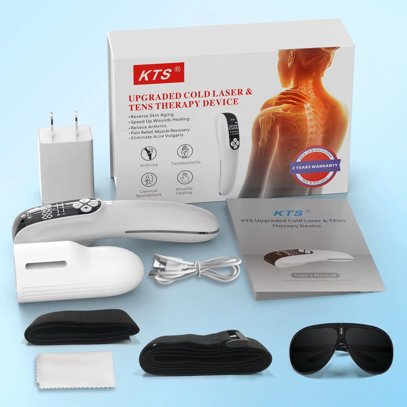 Yiget  Upgraded Low Level Laser Therapy LLLT Equipment 4X808nm Adjustable Power 2-in-1 Function for Portable Use