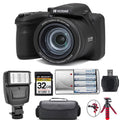 Kodak PIXPRO AZ405 Digital Camera (Black) + Extra Battery + Flash - 32GB Kit