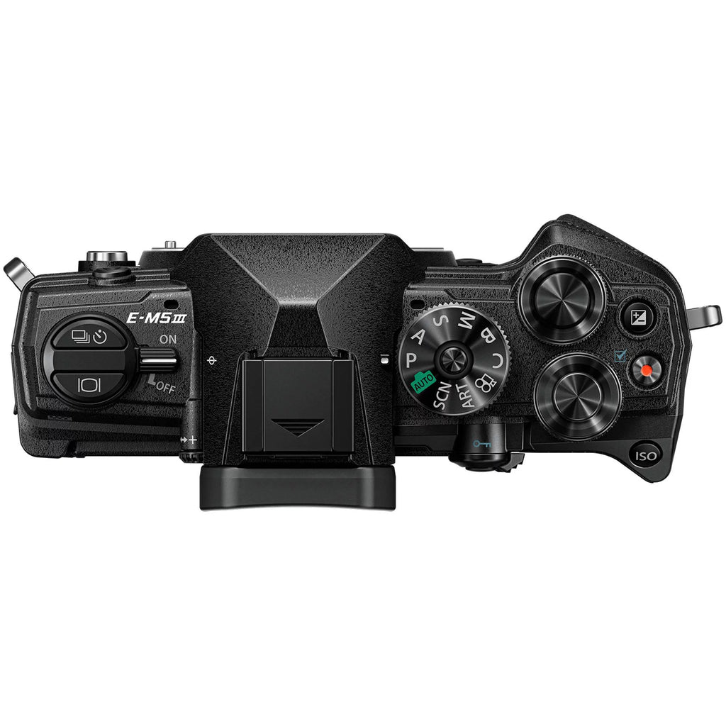 Olympus OM-D E-M5 Mark III Mirrorless Camera with 14-150mm Lens (Black) + Advanced Accessory Bundle: SanDisk 128GB Extreme SDXC, Universal Speedlite & Much More (27pc Bundle)