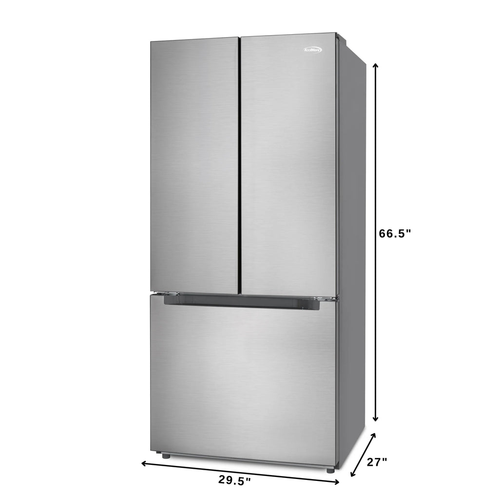 18.5 cu. ft. Stainless-Steel French Door Refrigerator in Silver (KM-RERFDSS-18C)