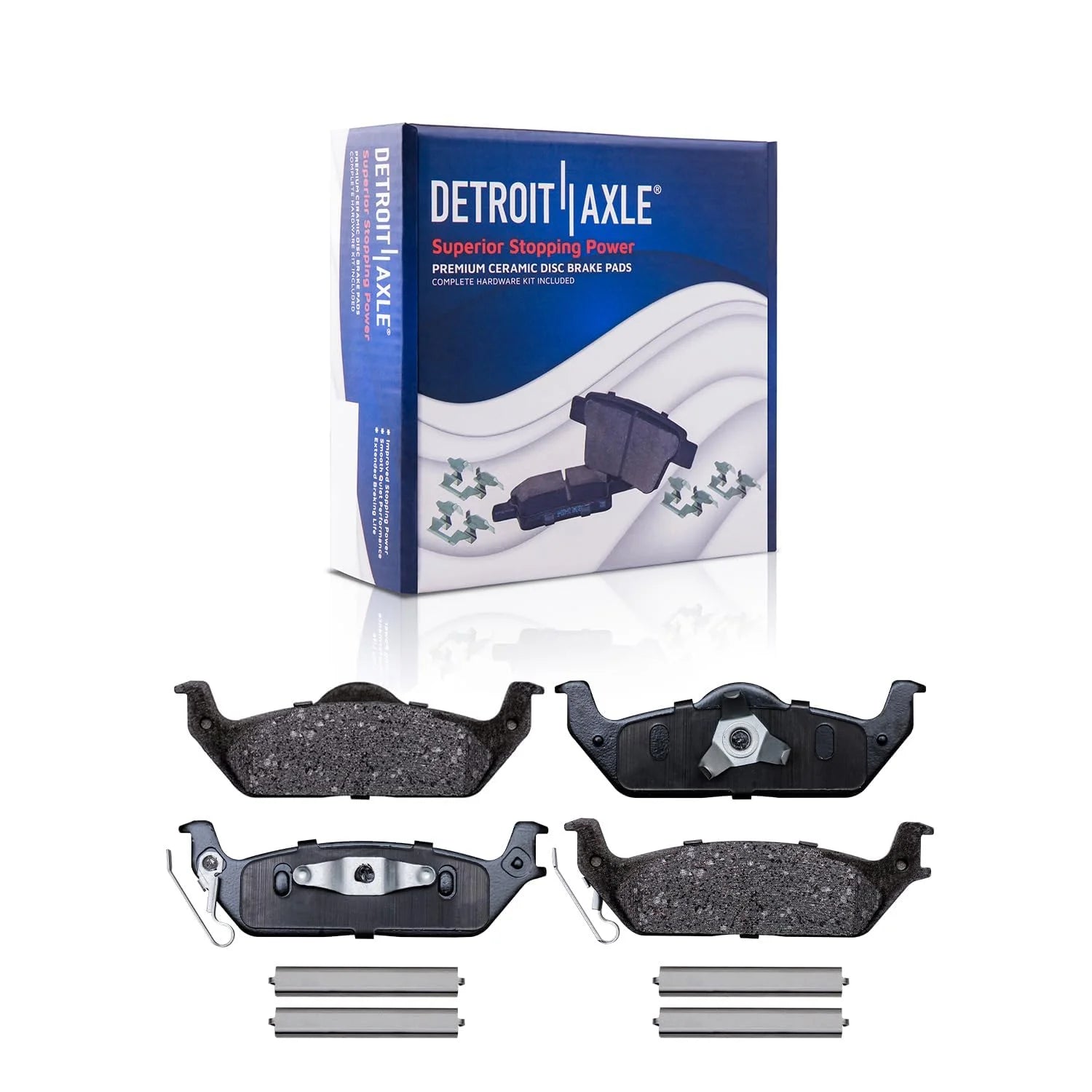 Detroit Axle - Brake Kit for 2WD 6-Lug 2004-2008 Ford F-150 Lincoln Mark LT Brakes Rotors 2004 2005 2006 2007 2008 Ceramic Brake Pads Front and Rear Replacement