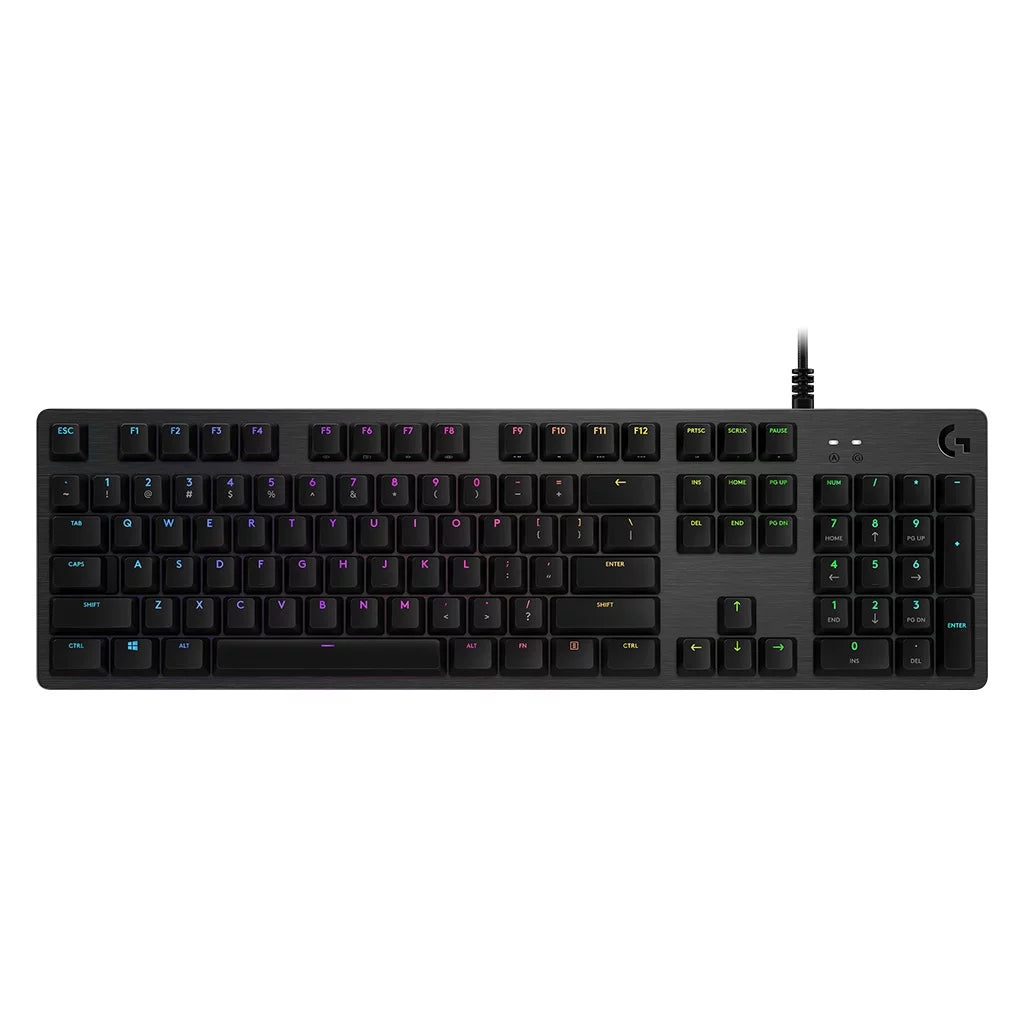 Logitech G512 CARBON LIGHTSYNC RGB Mechanical Gaming Keyboard with GX Brown switches and USB passthrough - Tactile