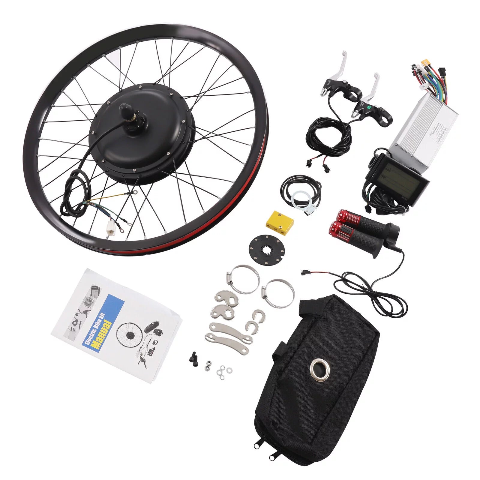 SHZICMY 72V 2000W 26'' Rear Wheel Electric Bicycle Conversion Kit E Bike Hub Motor with LCD