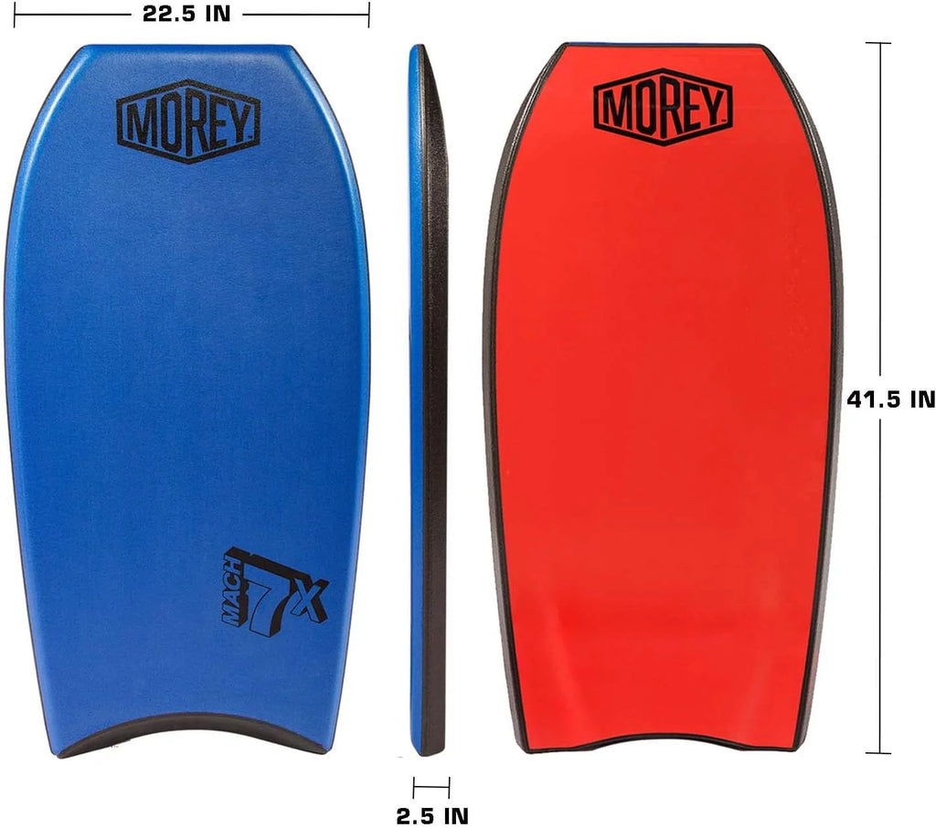 Morey Mach 7X 42.5 Bodyboard - TC8 Deck - Crescent Tail - X Flex Mesh - Polypro Core - HDPE Slick - Power Rod Stringer