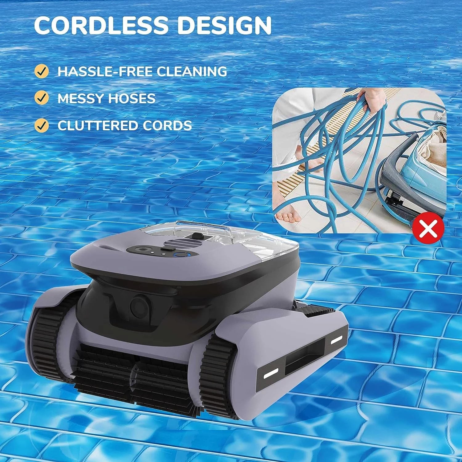 Seauto Seal SE Cordless Robotic Vacuum  Automatic Pool Cleaner with Path Planning,For Inground & Above Ground Swimming Pools