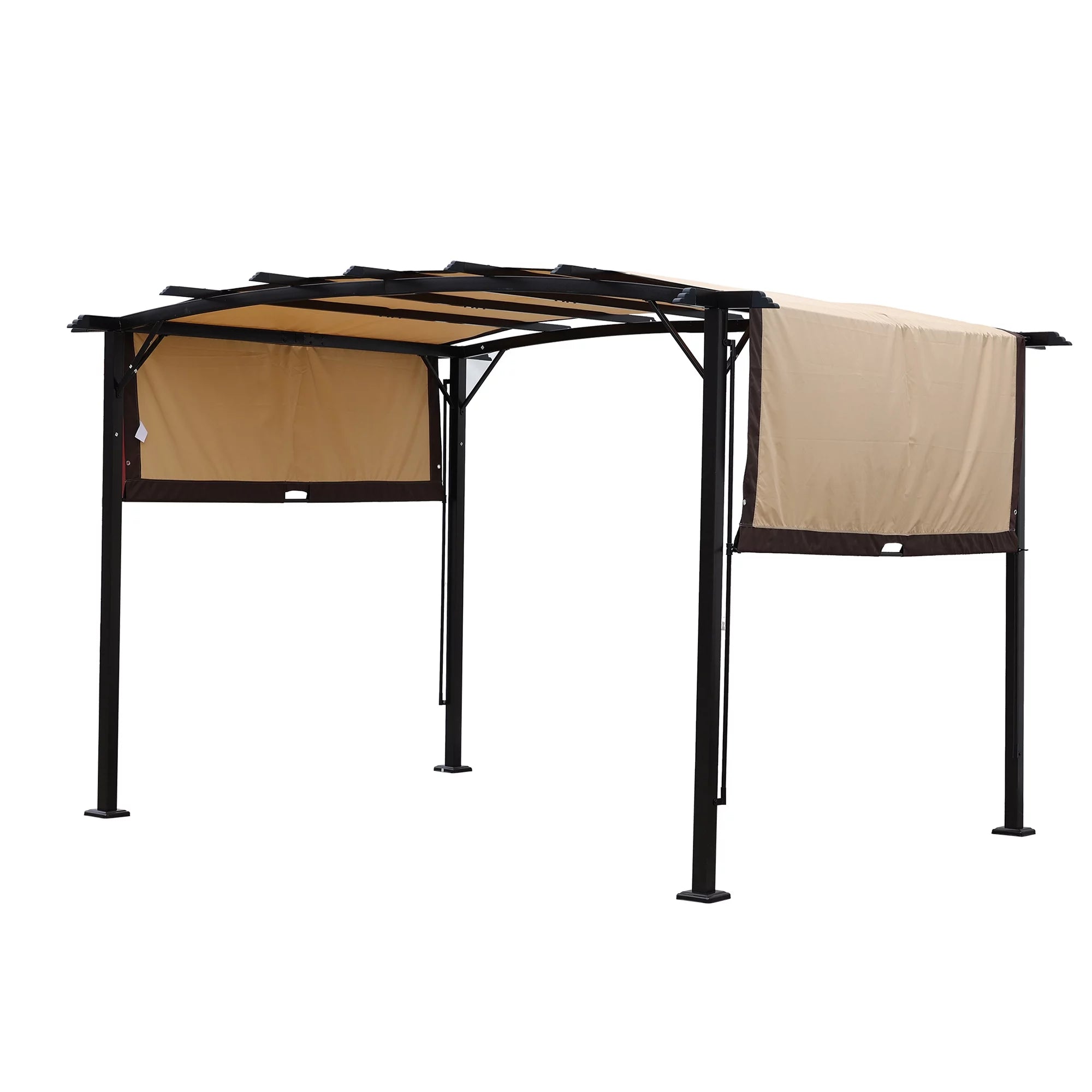 12 x 9 Ft Outdoor Pergola Patio Gazebo,Retractable Shade Canopy,Steel Frame Grape Gazebo,Sunshelter Pergola for Gardens,Terraces,Backyard same as W419S00041