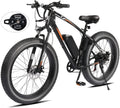 PEXMOR Electric Bike for Adult, 26" Fat Tire Adult Ebike Electric Bicycle 500W 48V 13AH Removable Battery, 20MPH Electric Mountain Bike Snow Beach E-Bike Suspension Fork Shimano 7 Speed