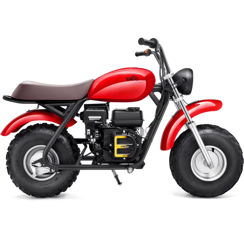 MotoTec 200cc 6.5HP Trailcross Gas Powered Mini Bike Red