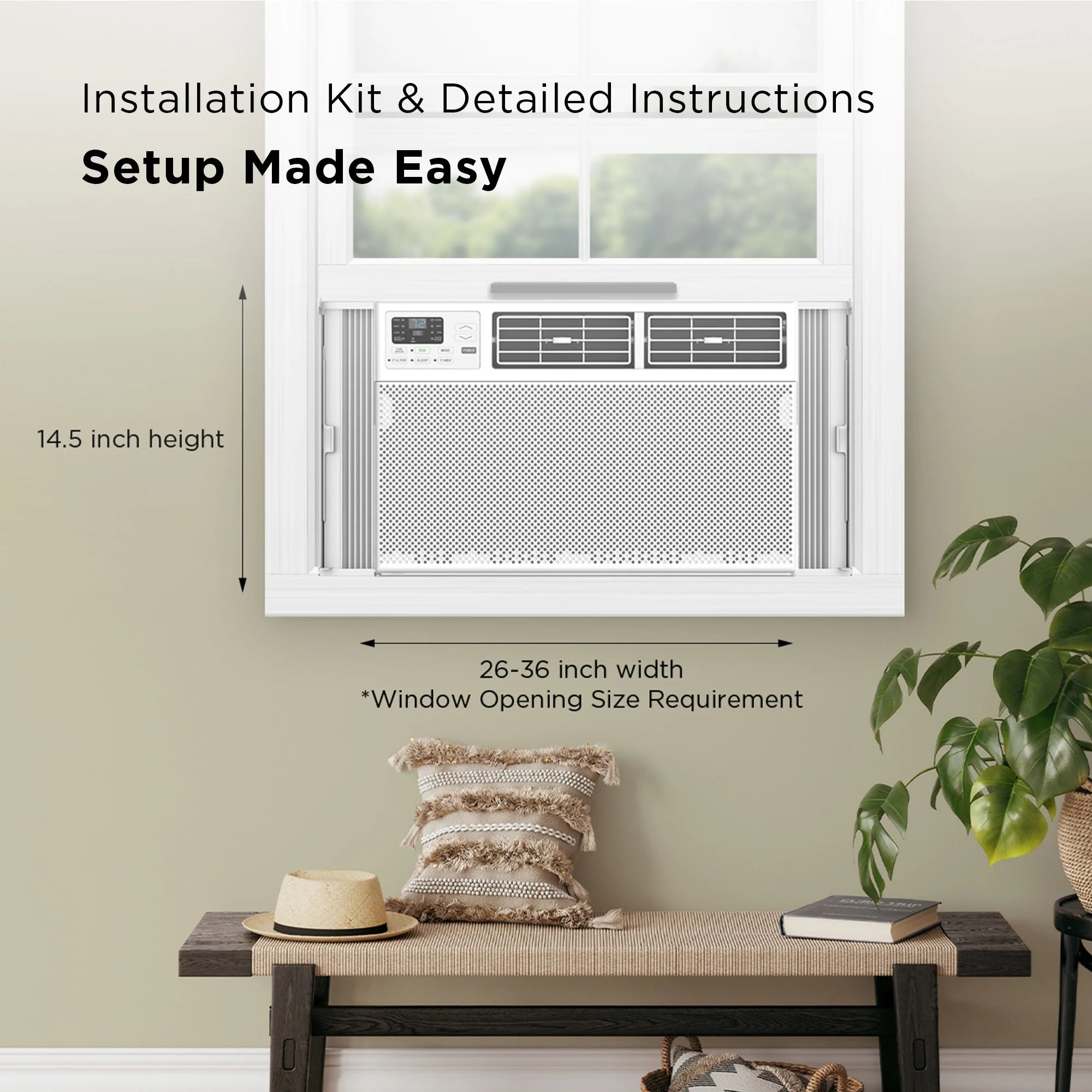 TCL 8,000 BTU Smart Window Air Conditioner, Fan & Dehumidifier, 350 Sq. Ft., Remote Control, Works with Alexa/Google Assistant, W8W92-4