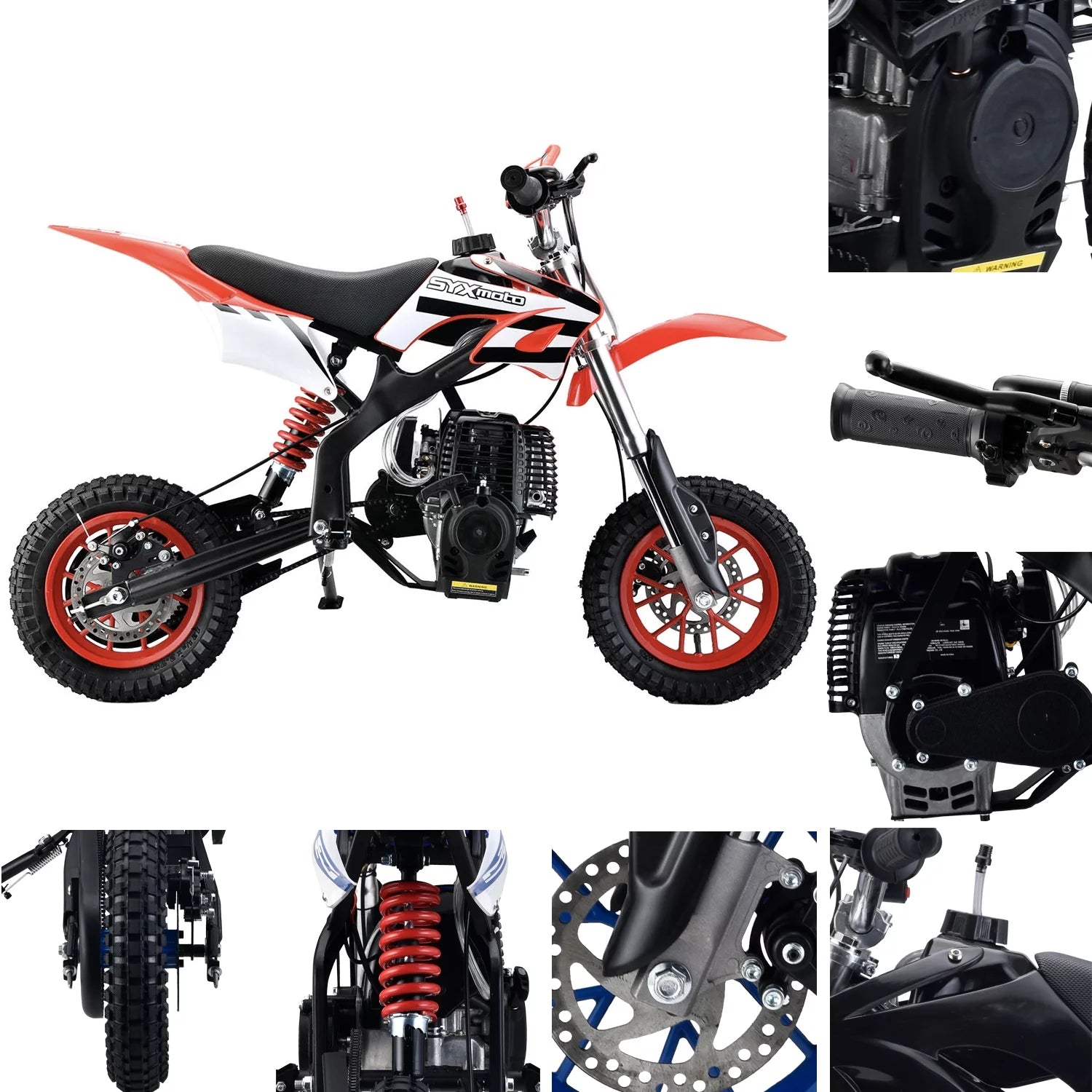 SYX MOTO MT-2 Gas Power 40cc 4 Stroke Kids Dirt Bike, Pull Start, Red, Brand New