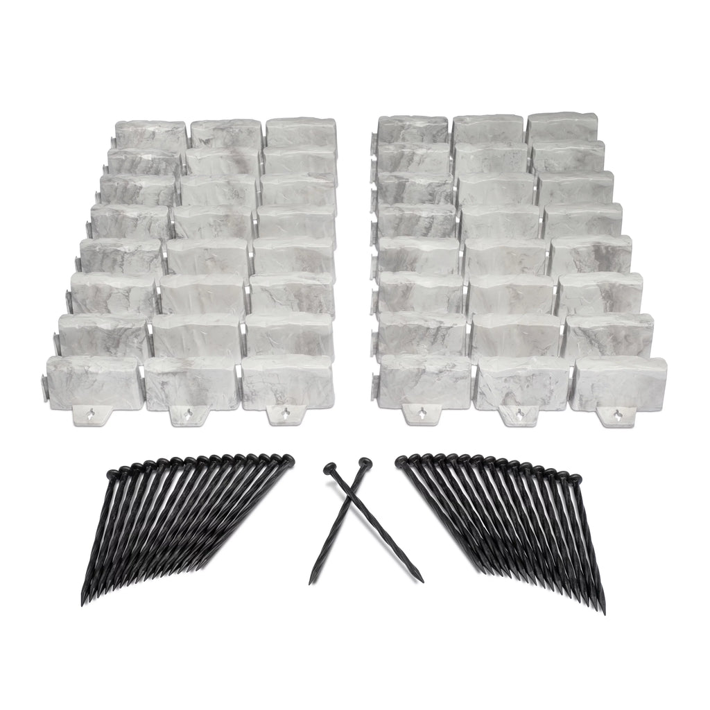 EasyFlex Decorative No-Dig Landscape Edging Kit - 20 ft., Light Gray Faux Stone