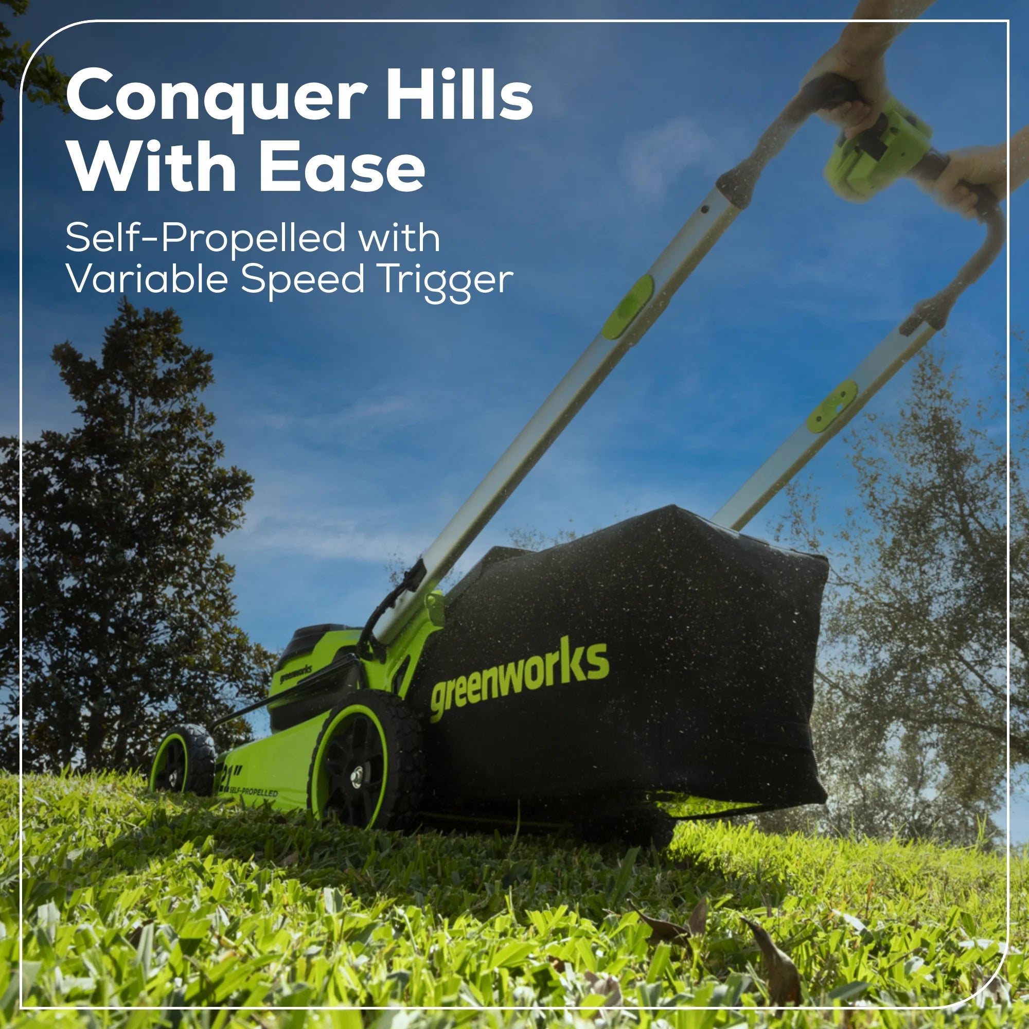 Greenworks 60V 21” Self-Propelled Lawn Mower with (2) 5.0 Ah Batteries & Rapid Charger 2546202