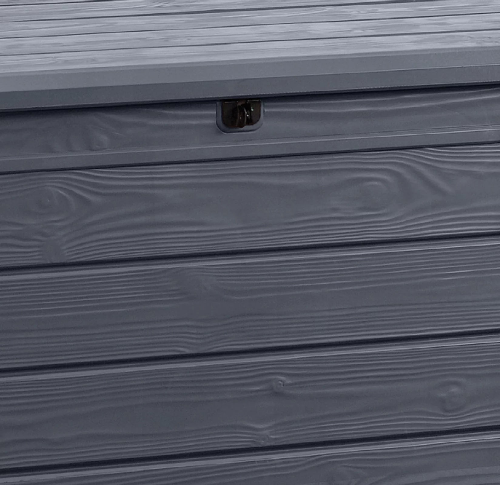 Keter Brightwood Outdoor Plastic Deck Box, All-Weather Resin Storage, 120 Gal, Anthracite Gray