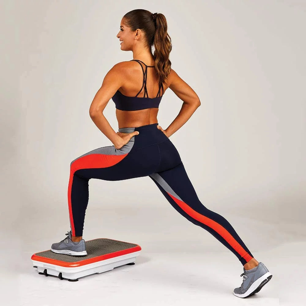 Powerfit Elite Vibration Plate Exercise Machine with Loop Resistance Bands - Whole Body Workout Fitness Platform for Home Training and Shaping