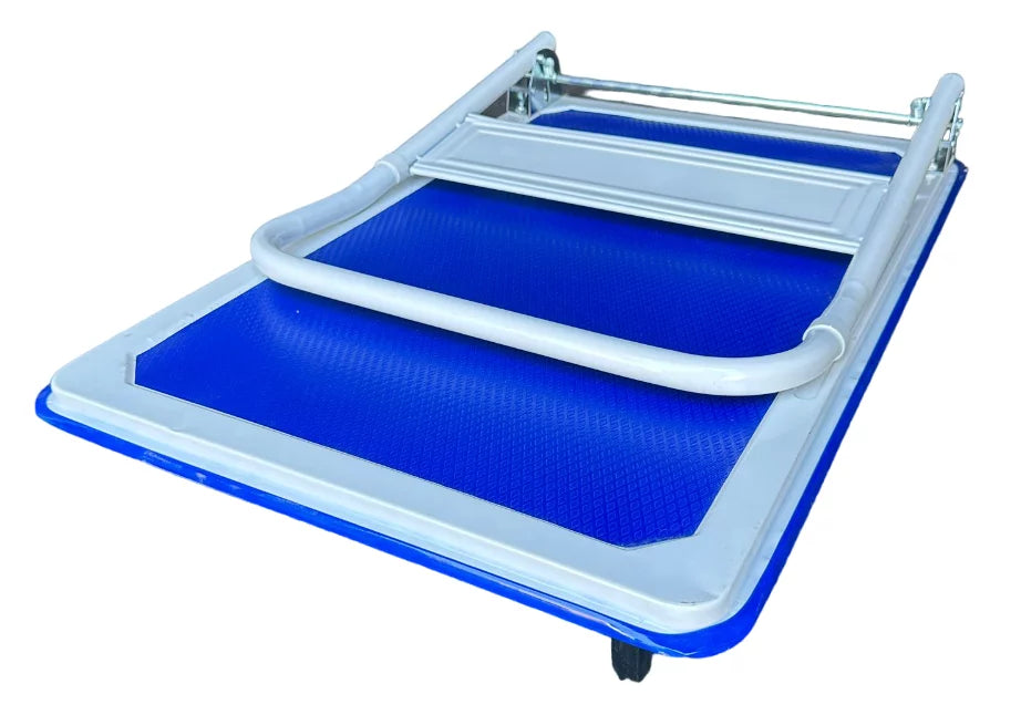 X Factor Foldable Platform Truck Push Cart Dolly with Swivel Wheels, Hand Truck Rolling Flatbed Cart 660 Lb Heavy Duty Weight Capacity, with Collapsible Push Handle Flat Bed Wagon (Blue)
