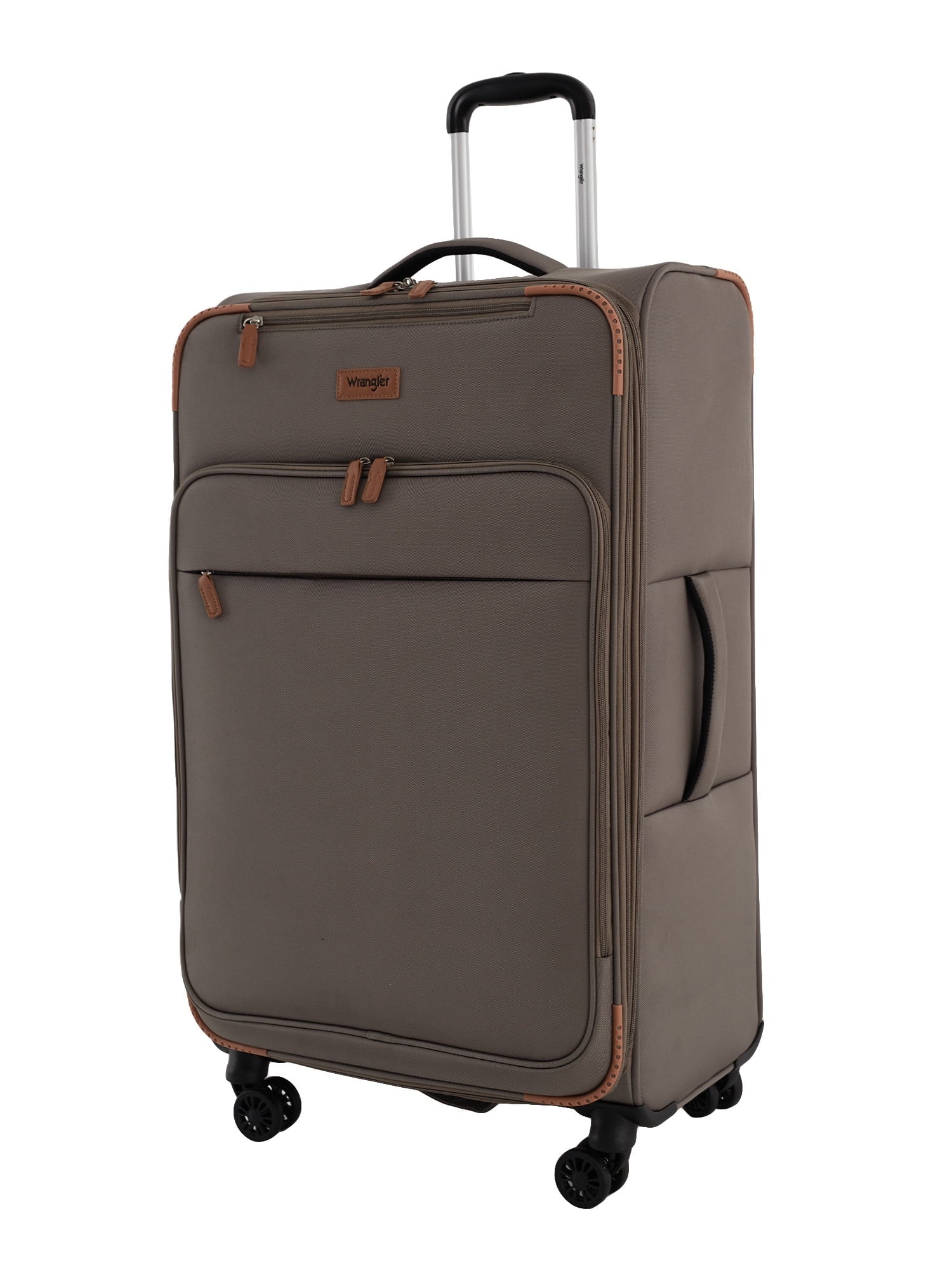 Wrangler 5 pc Softside Spinner Travel Luggage Set, Khaki