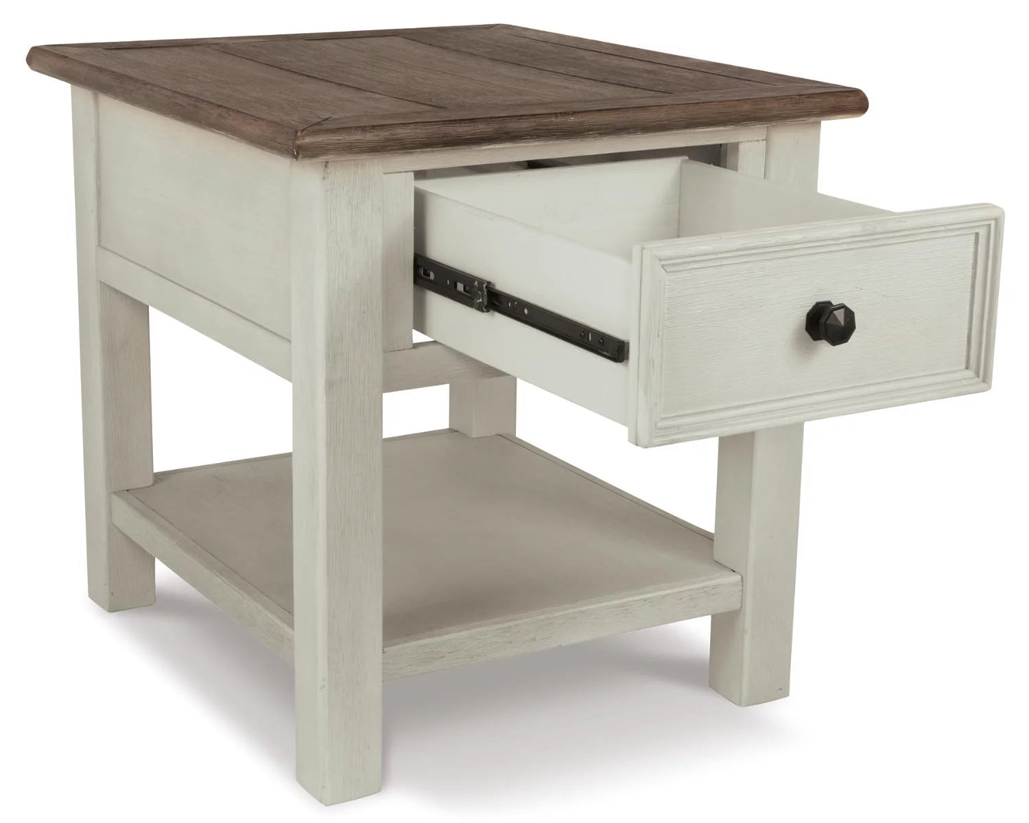 Signature Design by Ashley Casual Bolanburg Chairside End Table with USB Ports & Outlets  Two-tone