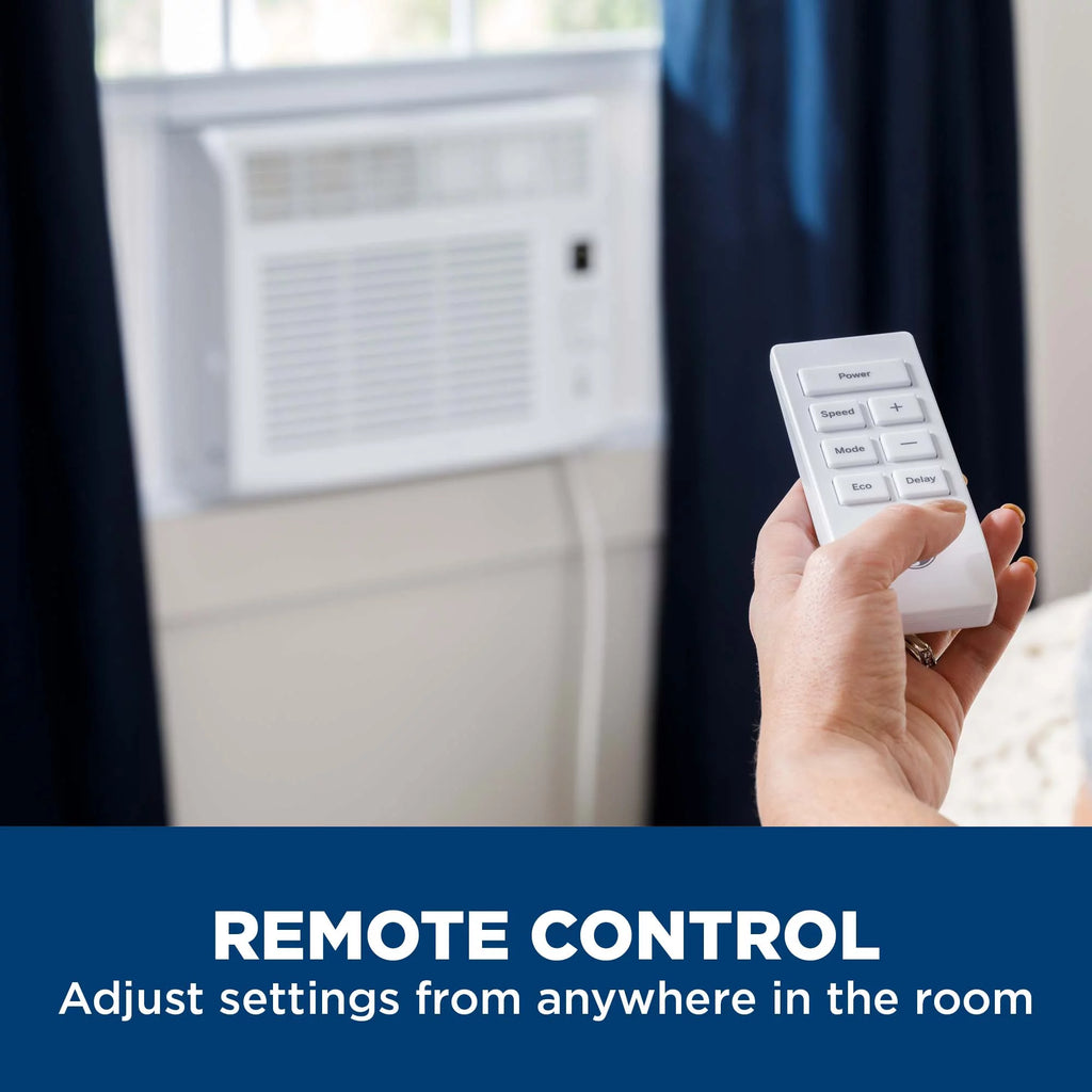 GE 6,000 BTU Window Air Conditioner, Cools up to 250 Sq ft, Easy Install Kit & Remote Included, 115V