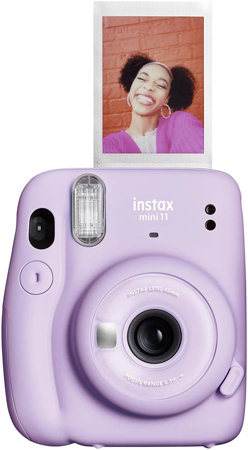 Fujifilm Instax Mini 11 Lilac Purple Camera with Fuji Instant Film Twin Pack (40 Pictures) + Purple Case, Album, Stickers, Color Lenses and More Accessories Bundle
