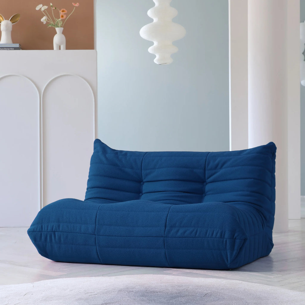 Magic Home Modern Sectional Sofa Togo Sofa Lazy Sofa Floor Sofa Foam Sofa Couch for Bedroom,Living Room,Apartment and Small Space,Three Seat Sofa,Beige
