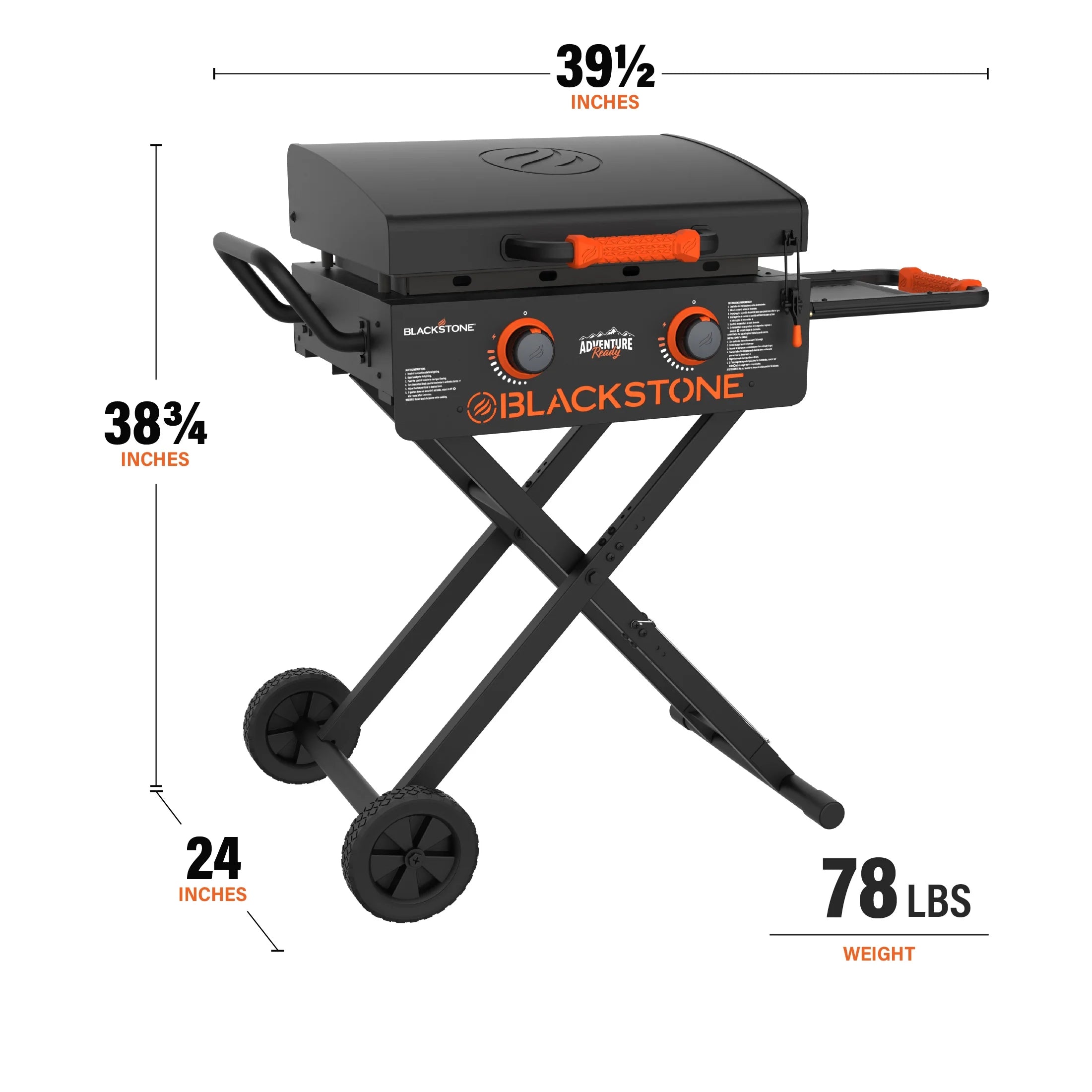 Blackstone Adventure Ready 2-Burner 22" Propane Omnivore Griddle with Flex-fold Legs