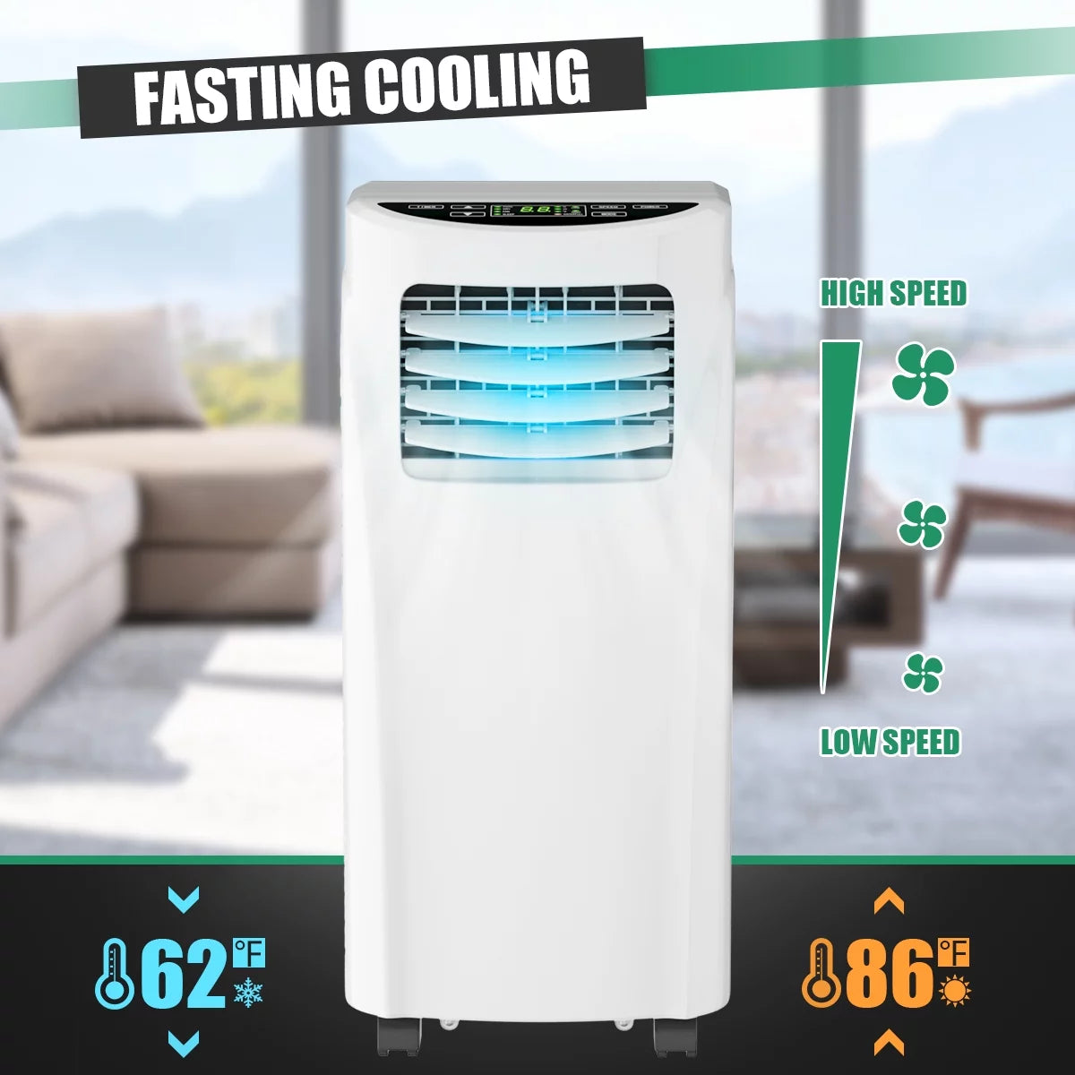 Costway 8000BTU Air Conditioner &amp; Dehumidifier Portable Air Conditioner 5500 BTU (8000BTU ASHRAE)