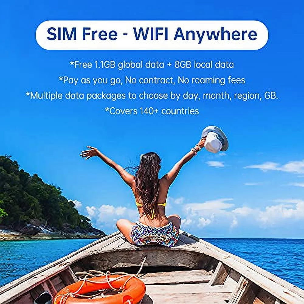 GlocalMe U3 Mobile Hotspot, Wireless Portable Wi-Fi for Travel in 140+ Countries, High Speed Wi-Fi with US 8GB & Global 1GB Data - Pocket Wi-Fi (Black)