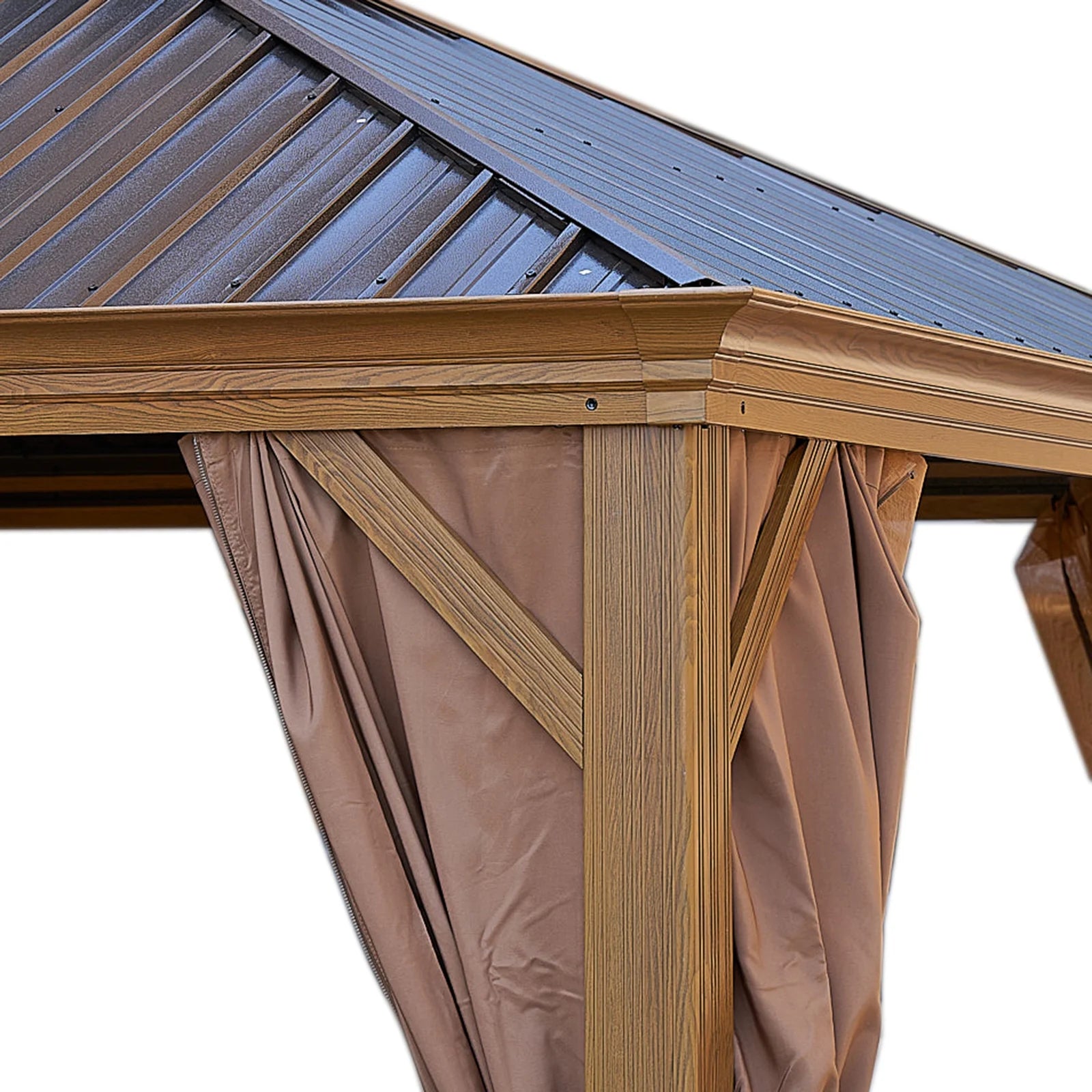 Viruhaka 12'x12' Gazebo Outdoor Pop up Canopy Tent with Curtains and Shelter for Patio, Party & Backyard