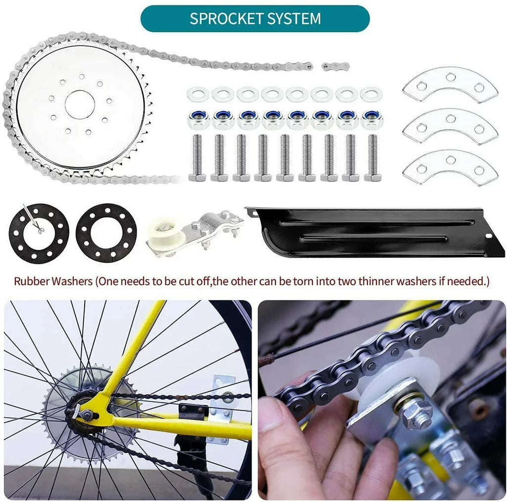 80cc Bicycle Engine Kit 2-Stroke Gas Motorized Bike Motor Kit 24" 26" 28" Bicycle Motor Engine Kit